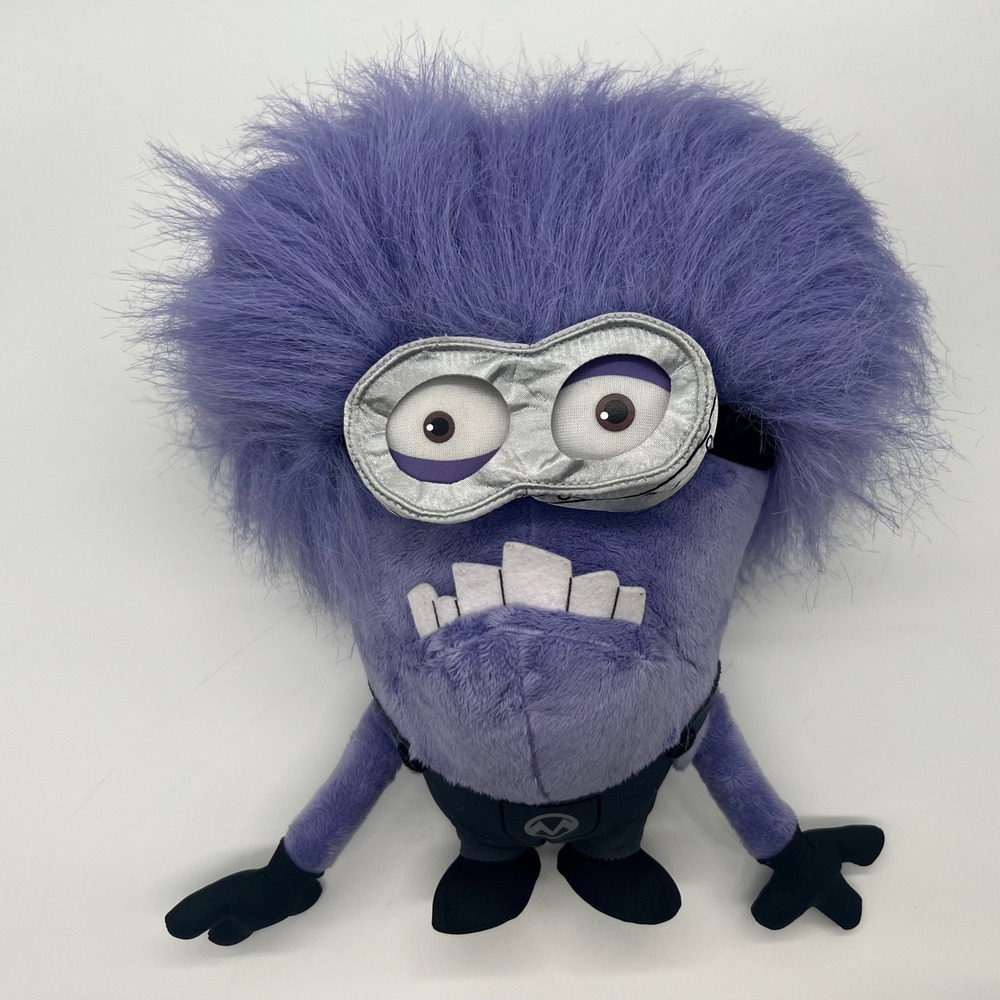 Universal Studios Despicable Me Minion Mayhem Evil Purple Plush Toy Fuzzy Hair